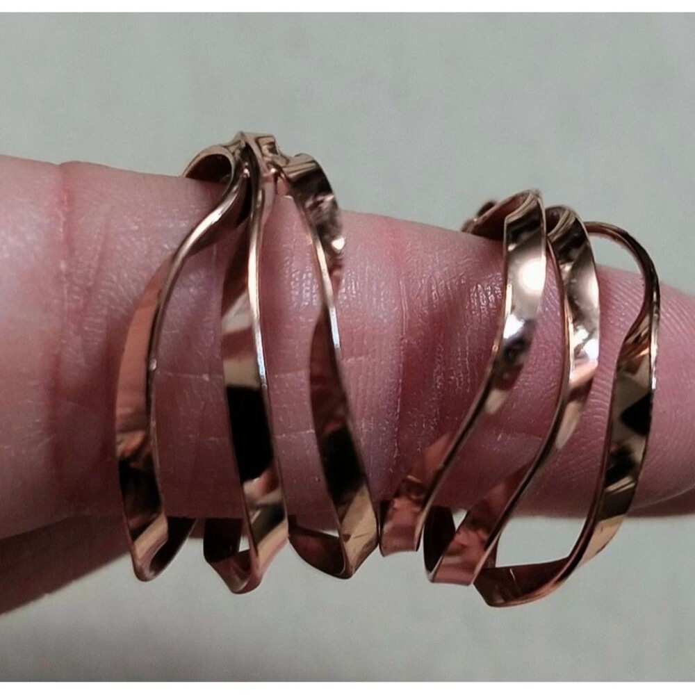 Rose gold over sterling silver hoops